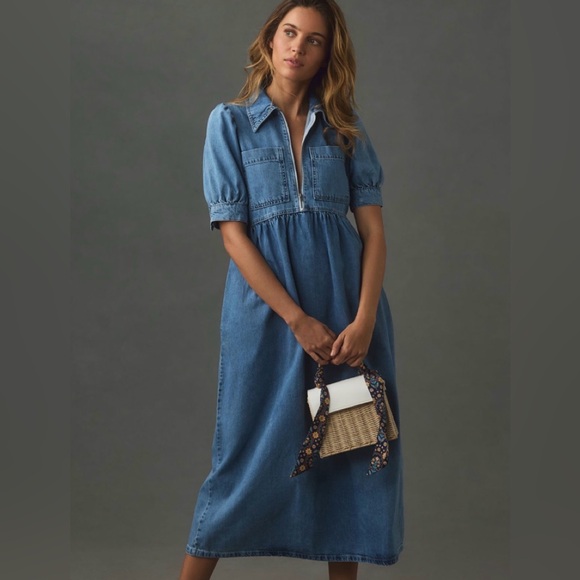 Aligne Gabriella Denim Zip Front Short Sleeve Dress - Picture 4 of 4